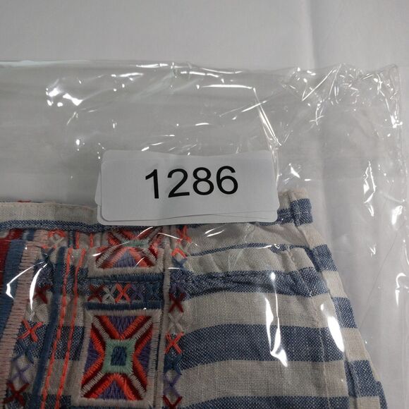 Artisan NY Tank Top Womens Medium 100% Linen Embroidered Striped Breathable - Picture 10 of 10